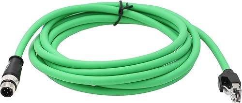 Miniatura 9 de HangTon Industrial M12 4 Pin D-Coded Macho a RJ45 Ethernet Cat5e Blindado Alta Flex Cable de red 9.8 ft