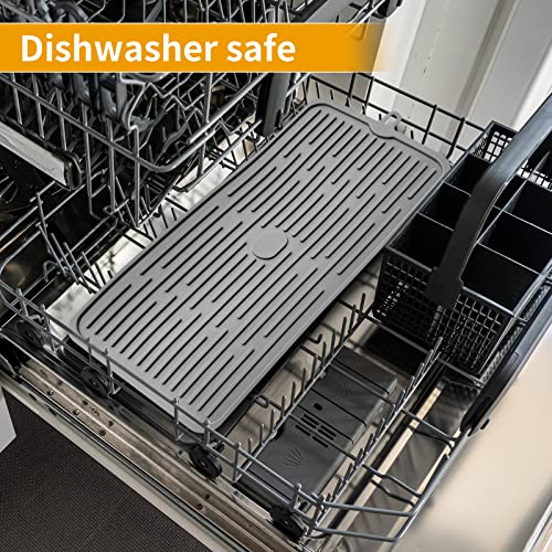 Ptlom Pet Placemat For Dog And Cat, Mat For Prevent Food And Water Overflow, Suitable For Medium And Small Pet, Grey, Silicone #TOP7