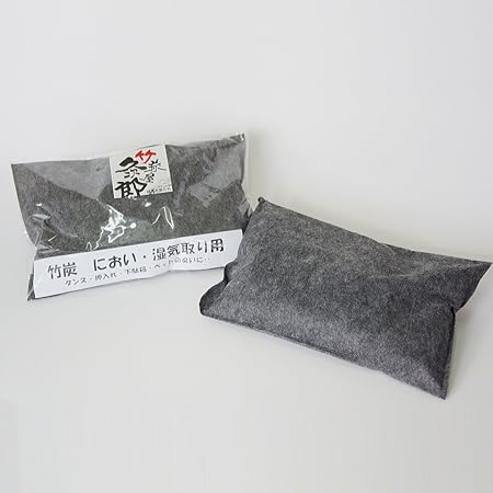 Amazon 車内の消臭 除湿 竹炭 140g 置くだけ簡単臭い取り 湿気取り 新潟モール 浄水 消臭用炭
