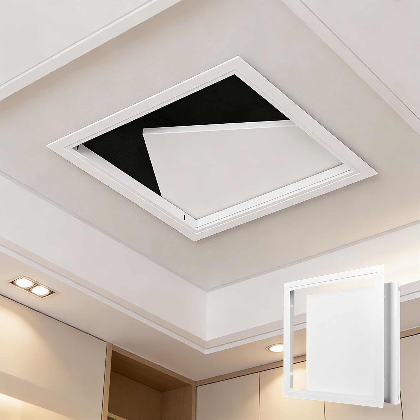 WEKONUMEX Inspection Hatch Revision Door, Ceiling Attic Access Panel White Multiple Sizes Aluminum Frame Galvanized Steel(6x6in(15x15cm))