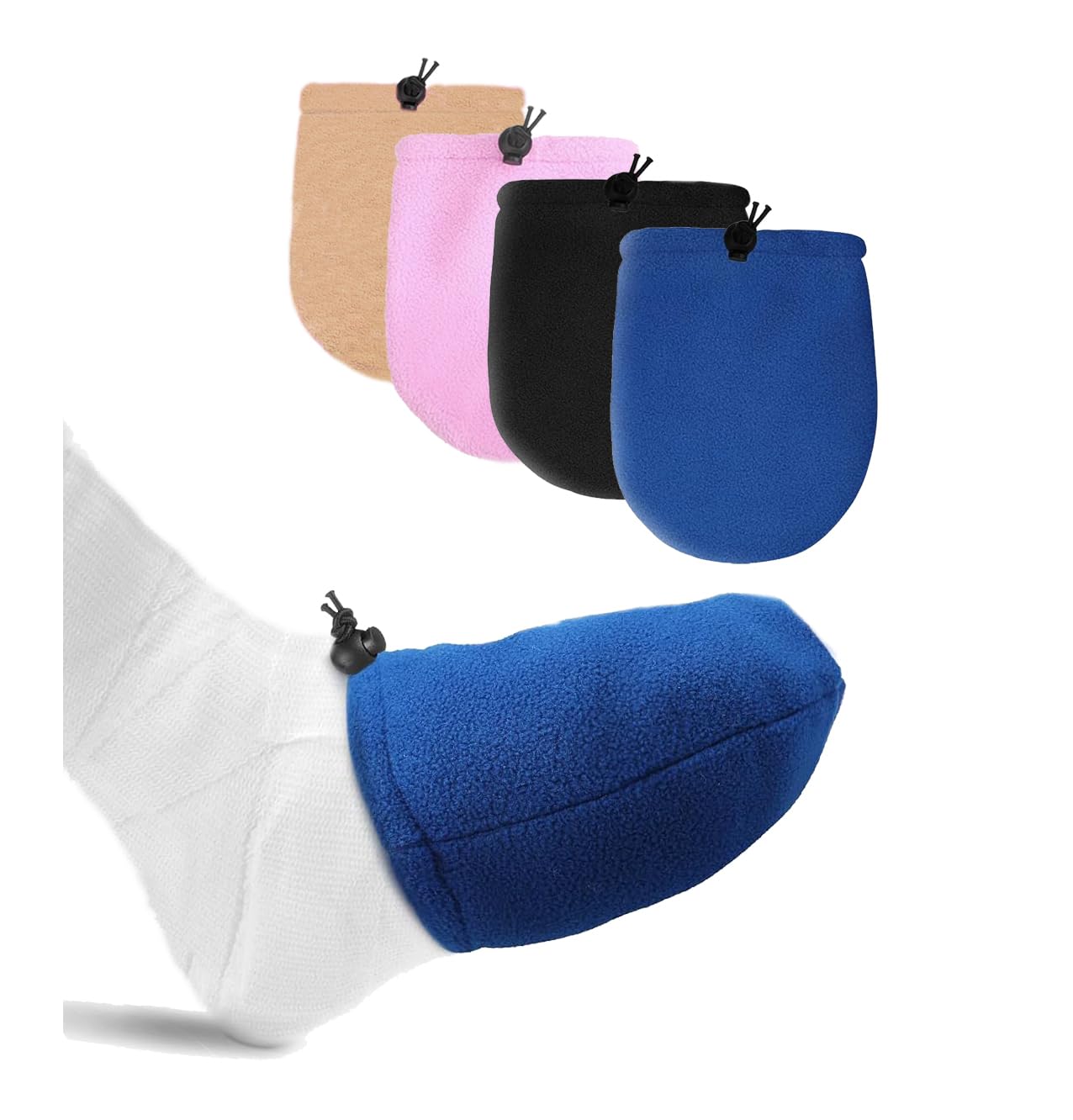 4 Pack Protective Foot Cast Socks Toe Covers Soft Warm Cast Toe Protector Cast Toe Covers for Men and Women, Adjustable Cast Socks Over Cast with Drawstring
