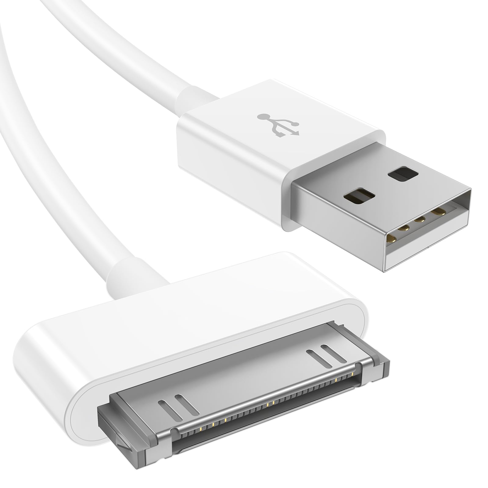Vancle Cable de Carga USB 30 Pines Compatible con iPhone 4 4s 3G 3Gs, iPad 3 2 1, iPod Touch 4 3 2 1, iPod Classic 3 2 1, Cargador Rápido Cable de Carga de Repuesto Portátil (1m)