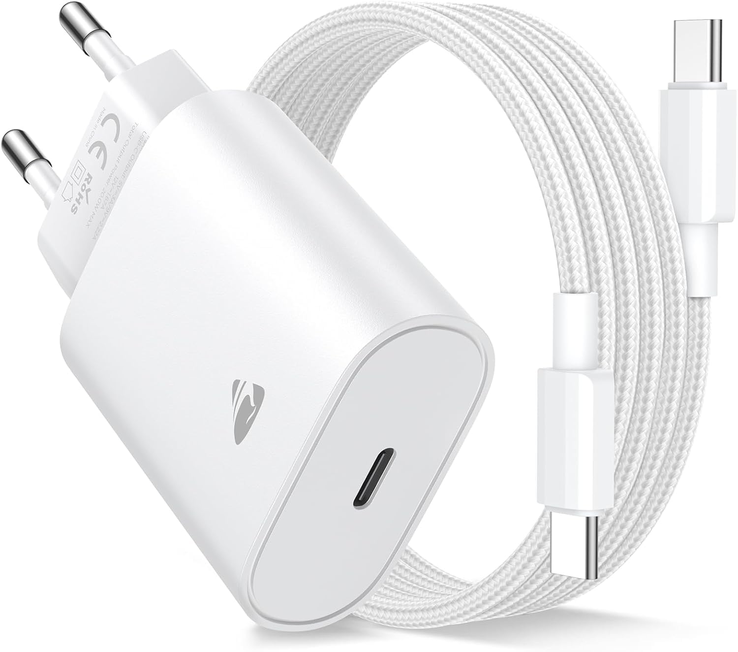 Aioneus iPhone Charger Fast Charging 20W USB C Charger, PD 3.0 USBC Plug Adapter Type C Carwaterer Head for iPhone 17 16 15 Pro MAX Air Plus, iPad Pro/iPad Air, Samsung Charger with 2M Cable