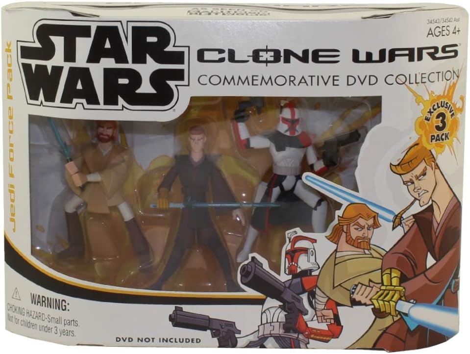 Hasbro Star Wars Commemorative DVD Collection (DVD Not Included) ARC Trooper, OBI-Wan Kenobi, Anakin Skywalker