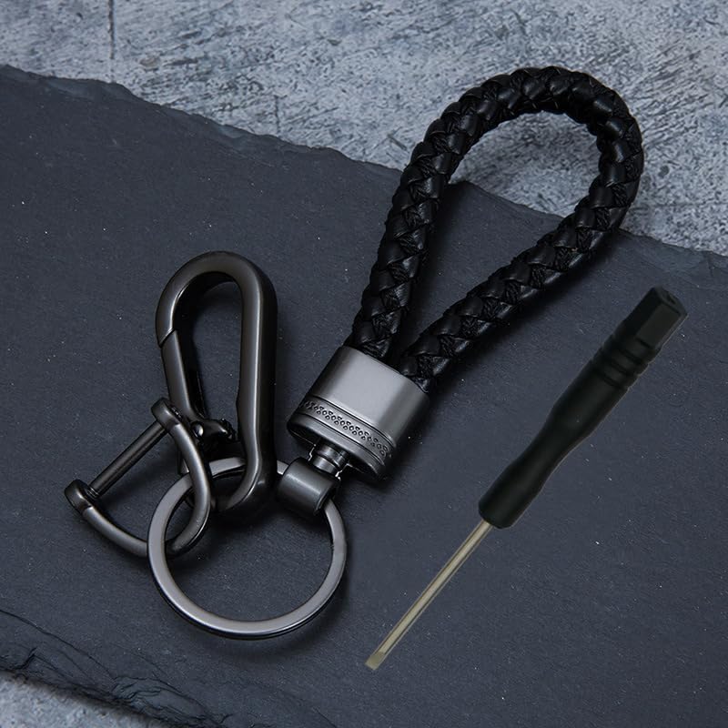 Miniatura 6 de Funda para llavero Cadillac, funda de piel TPU con textura, protección con llavero compatible con Escalade CTS SRX XT5 ATS STS CT6 Smart Car sin