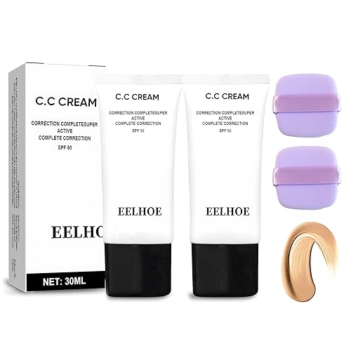 Miniatura 1 de Skin Tone Adjusting CC Cream SPF 50,Colour Correcting Self Adjusting for Mature Skin,Cosmetics CC Cream Face Sunscreen Foundation,Pre-makeup