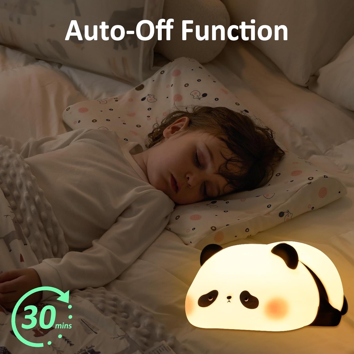 STOFFIER GARTEN Panda Night Light for Kids, Cute Animal Silicone Touch Lamp, Timer Dimmable Rechargeable LED Nightlight, Nursery Toddler Feeding Room Bedside Decor, Best Birthday Gifts for Kids 4