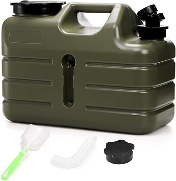 Dicunoy Water Container with Spigot, 3 Gallon Camping Water Storage Container, BPA Free Portable Thick Water Dispenser Tank Jug for Vehicle, Car, Outdoor, Hiking, Emergency, Hurricane Supplies