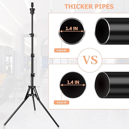 Miniatura 2 de Mannequin Head Stand, Adjustable Wig Stand, Reinforced Metal Mannequin Head Stand for Cosmetology Hairdressing Training