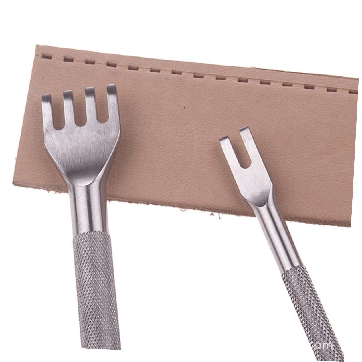 DOITOOL 4pcs Leather Punching Tool Kit for Leather Crafting Steel Punches Teeth Complete for Beginners and Professionals