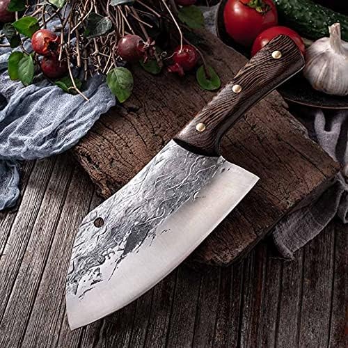 Meat Cleaver, 7inch Slicing knife Japan Kitchen Chef Knives Wood Handle Meat Fruit Vegetable Fish Butcher Knife Chinese Cleaver High Carbon Knives