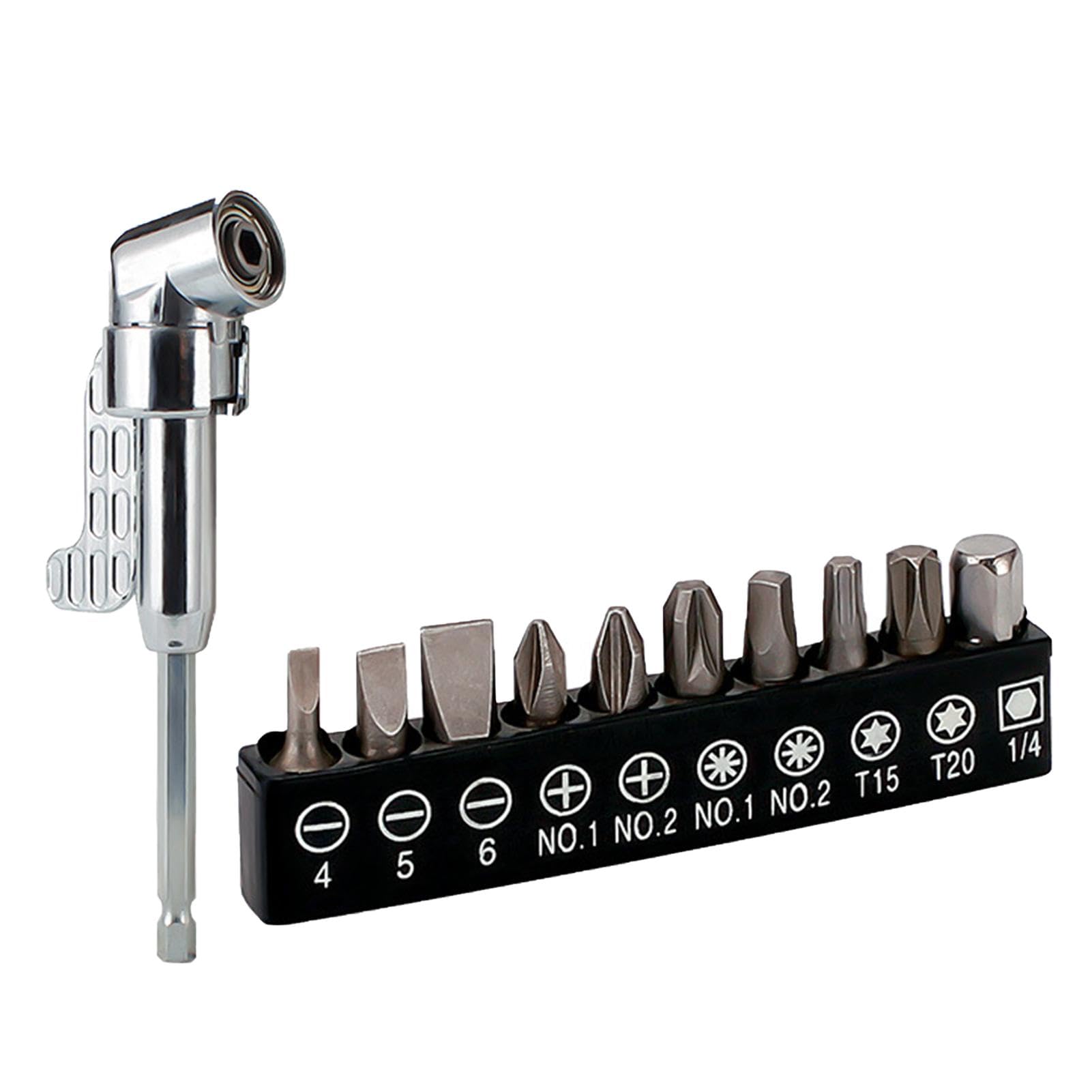 Cacciavite ad angolo retto, kit set di cacciaviti, Punta da trapano quadrata con attacco per trapano ad angolo retto, Utensili elettrici multifunzionali, attacchi per trapano per viti elicoidali, trap