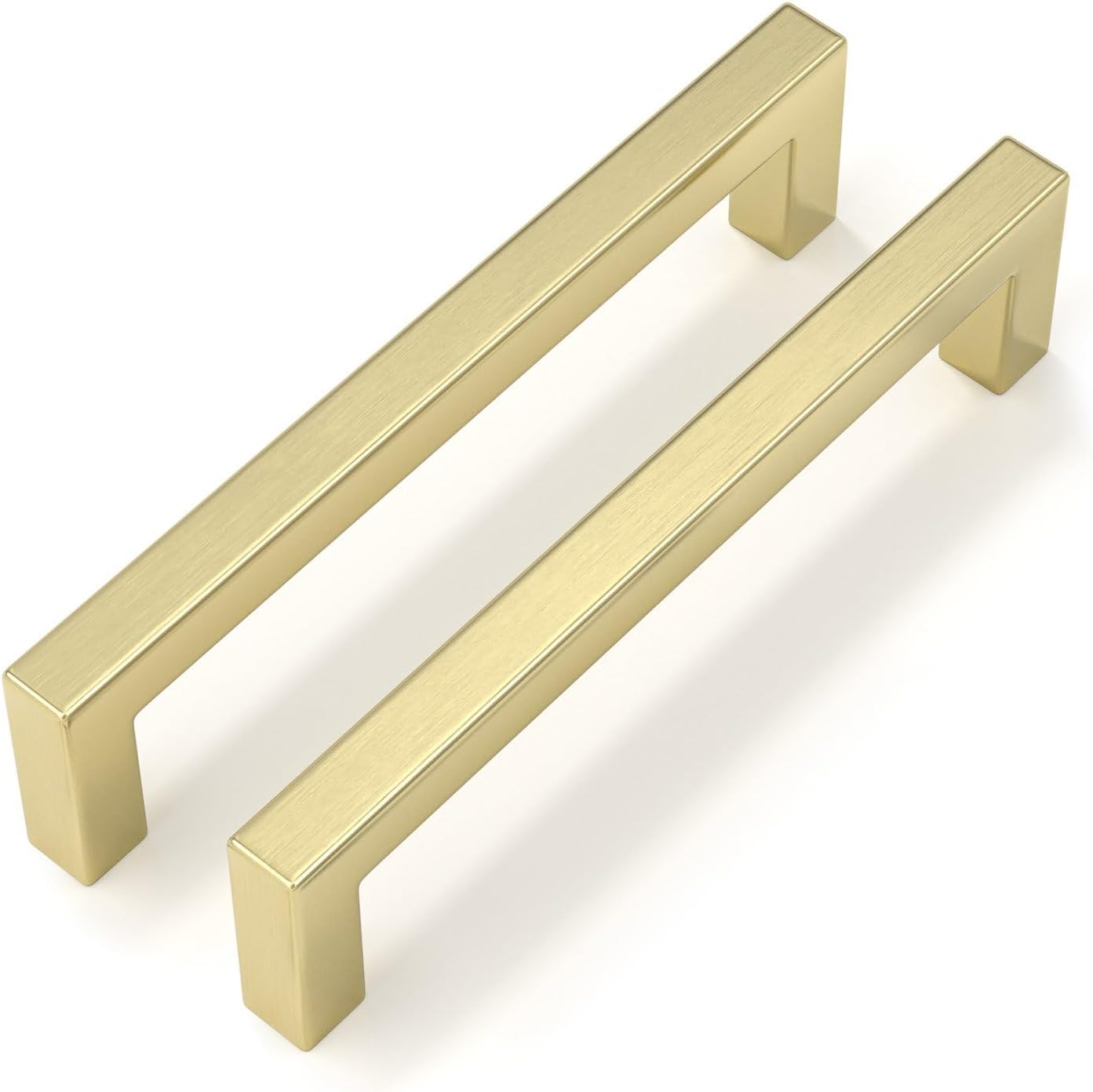 goldenwarm 20 Pack Gold Cabinet Handles 5 Inch Gold Cabinet pulls Square Drawer Handles for Cabinets Stainless Steel Kitchen Hardware for Dresser Drawer
