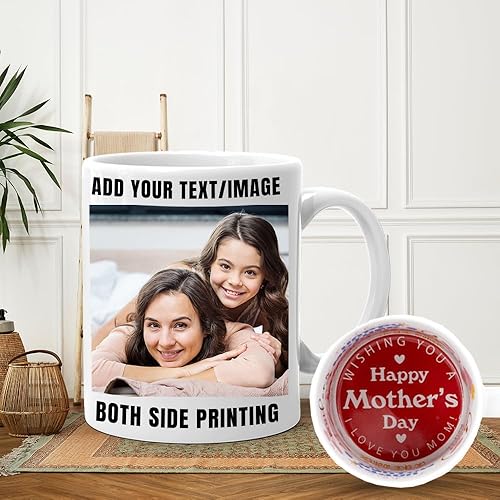Miniatura 13 de Taza de café personalizada, regalo personalizado, taza de cerámica con foto, imágenes o texto, novedad de tazas personalizadas, perfecta para Borde