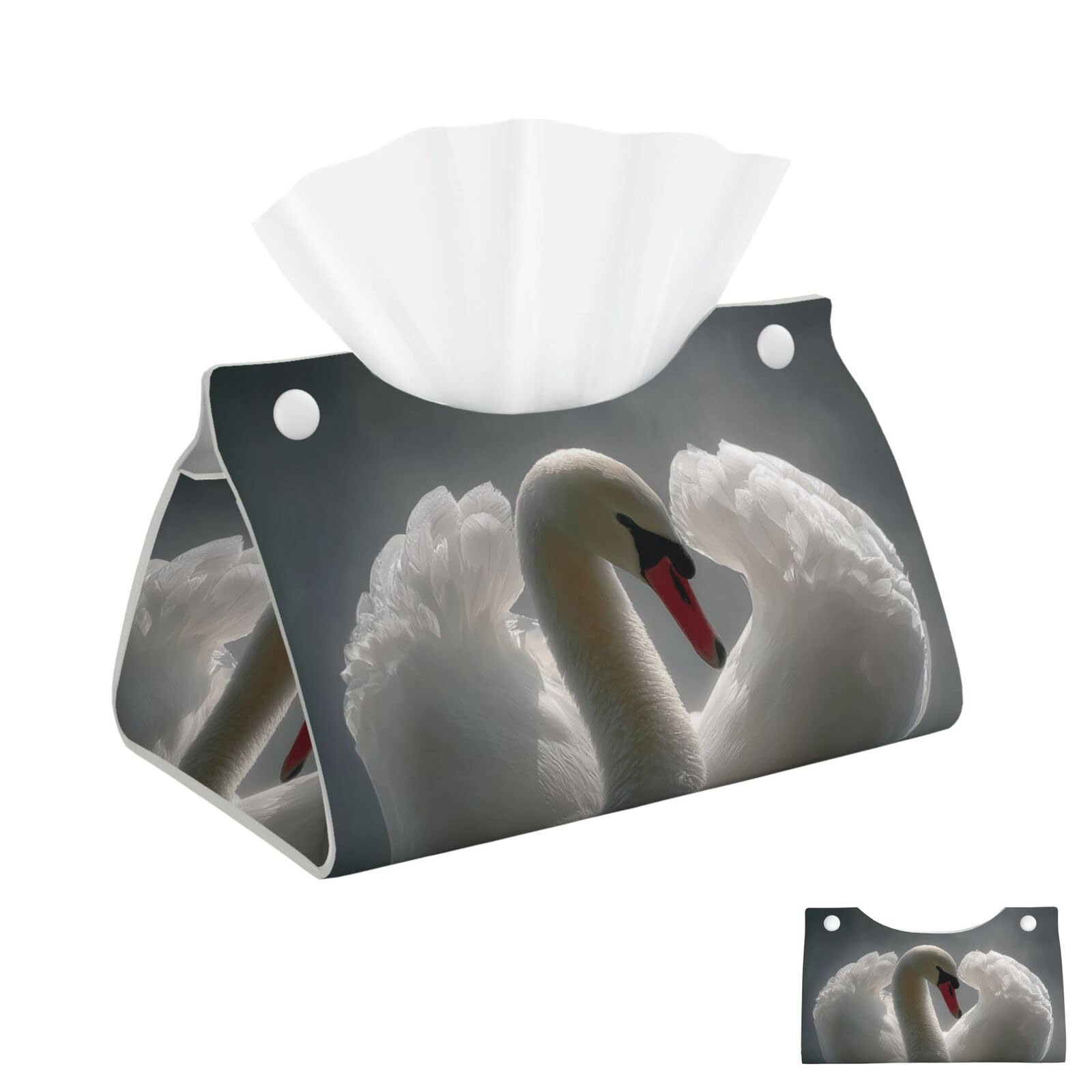Swan Heart Tissue Box Cover Square Cube Boxes