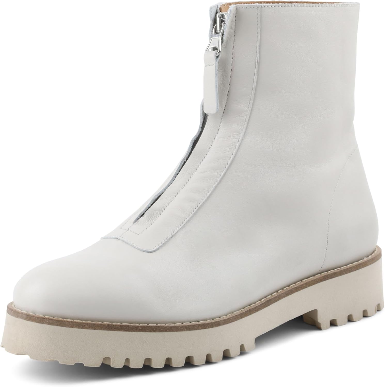 André Assous Paina Zip Front Bootie, White, Size 5