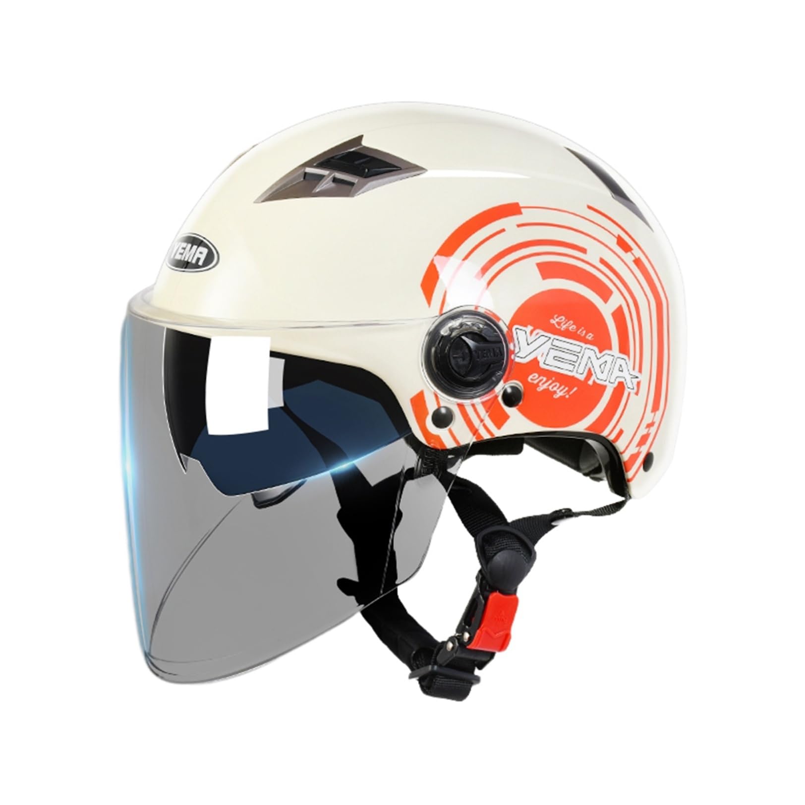 Amazon.co.jp: 半帽ヘルメット バイク用ヘルメット ダブルシールド