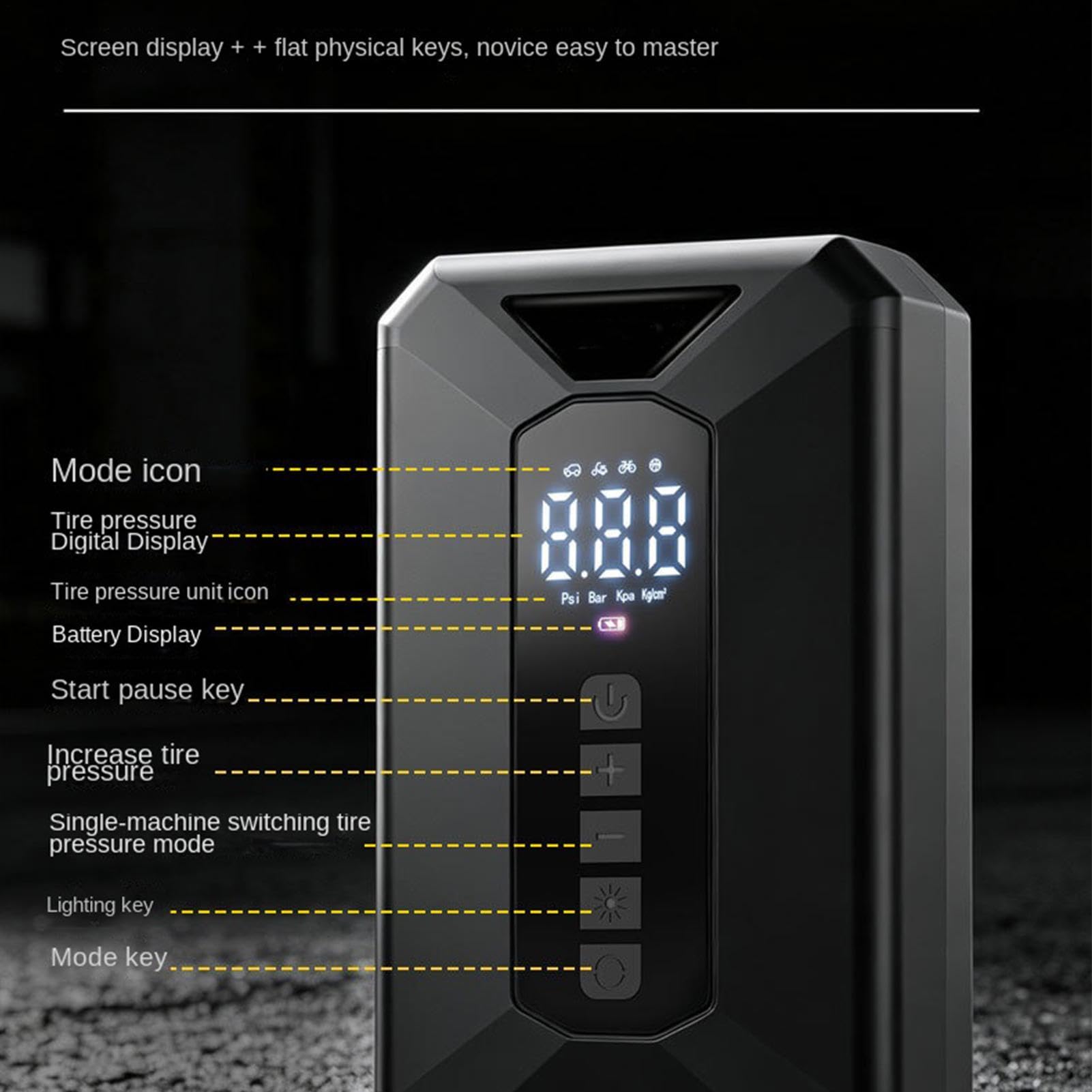 Pompa d'aria ricaricabile Gonfiatore elettrico wireless con display