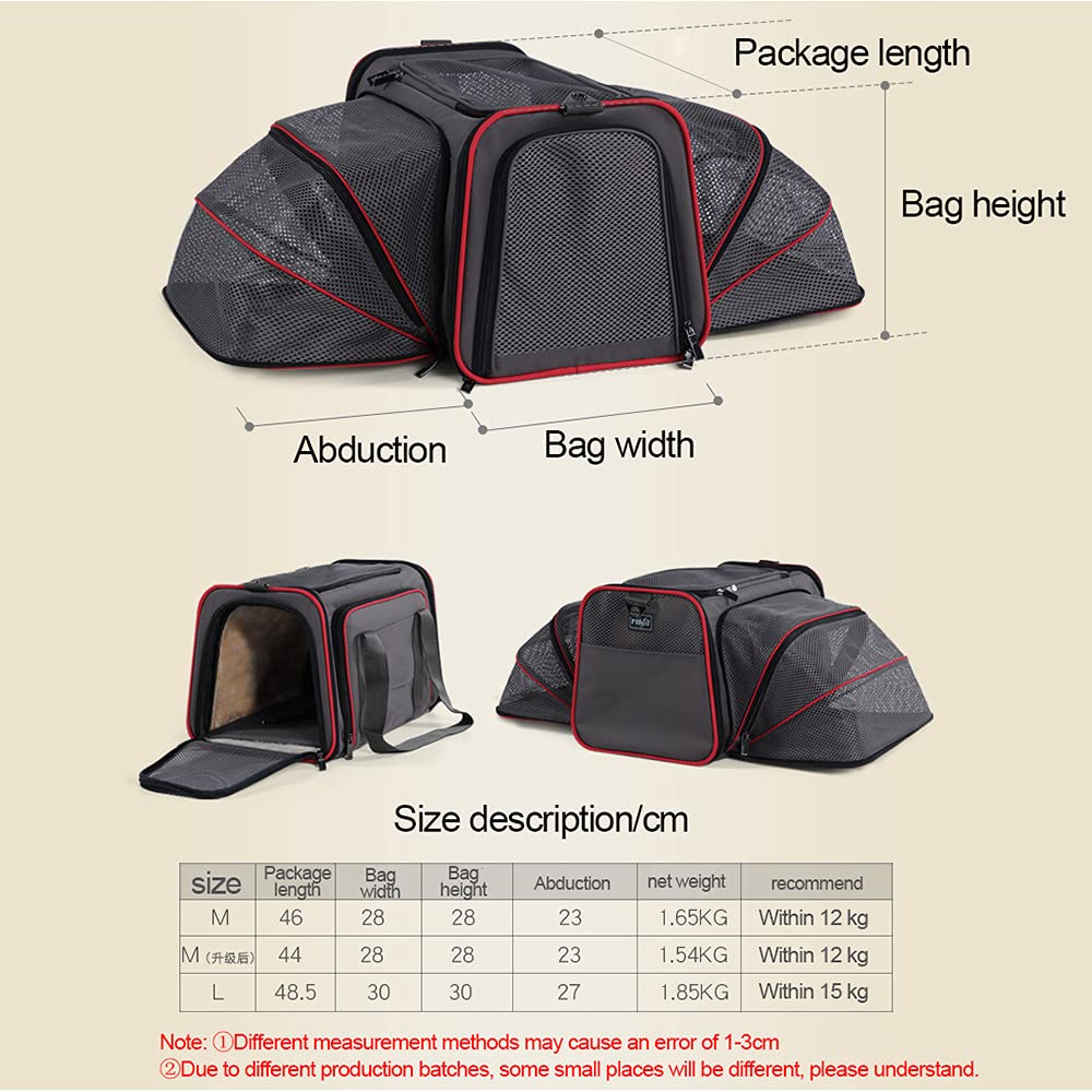Meng Transportín Extensible para Perros, Portátiles Bolsa De Transporte, Portátil Transpirable Mochila para Mascotas, Bolsa Portadora para Viaje Aprobada por Aerolínea