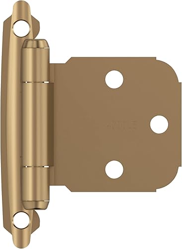 Amerock BPR7629CZ  Bisagra de gabinete con marco frontal  Montaje frontal de cierre automático de superposición variable  Bronce champán  Bisagra de