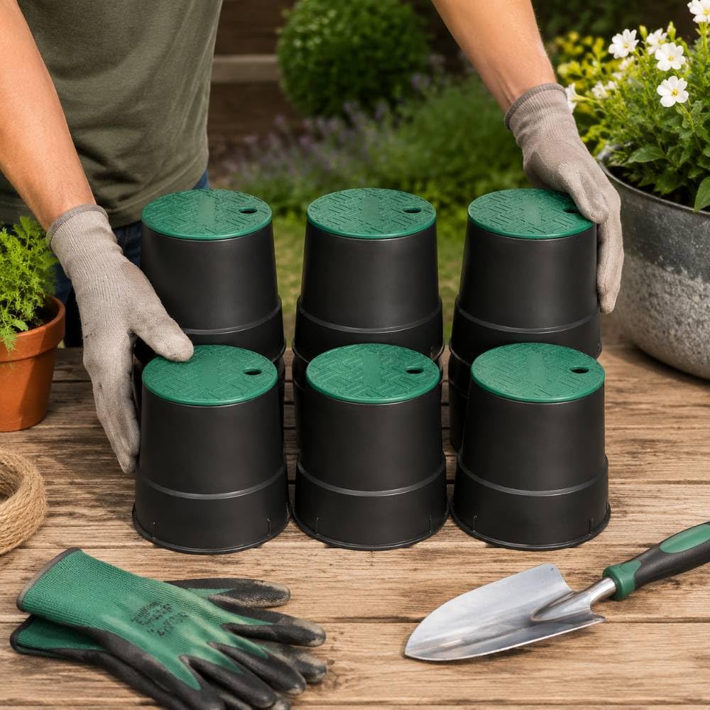 Bewässerungsschacht 15 cm 6er Set, Schutz für Ventile und Filter