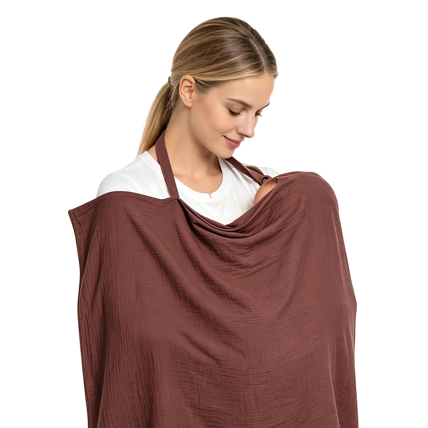 Cape Allaitement Mousseline Rouge Bordeaux