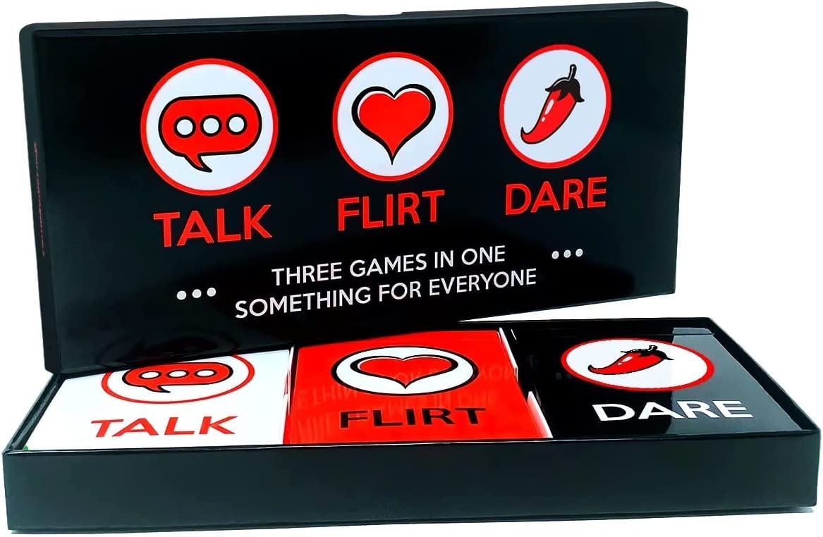 Awestuffs Fun Games for Adults & Game Night Party Games (Talk Flirt Dare (3 in 1))