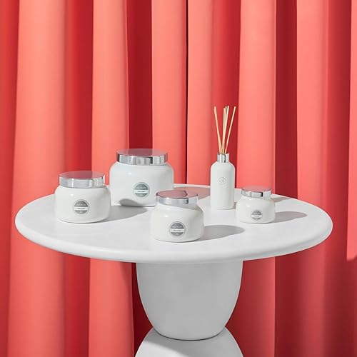 Vista 21 de Vela azul Capri - 19 onzas - Volcán., frasco, Chicle Chicle,Aqua,Blanco,Azul,Lavanda,Verde Matcha Helado,Negro