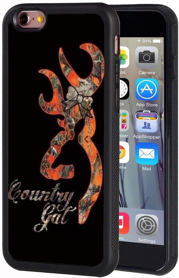 iPhone 6 Case,iPhone 6s Case,Browning Deer Camo Country Girl Design Slim Anti-Scratch TPU Rubber Protective Case Cover for Apple iPhone 6/iPhone 6s 4.7 inch