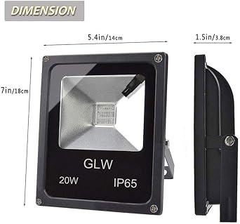 20W RGB LED Flood Lights Color Changing Floodlight with Remote Control IP65 Waterproof Outdoor Landscape Lighting 16 Colors 4 Mode Dimmable Wall Washer Light for Garden,Yard and More(4 Pack)