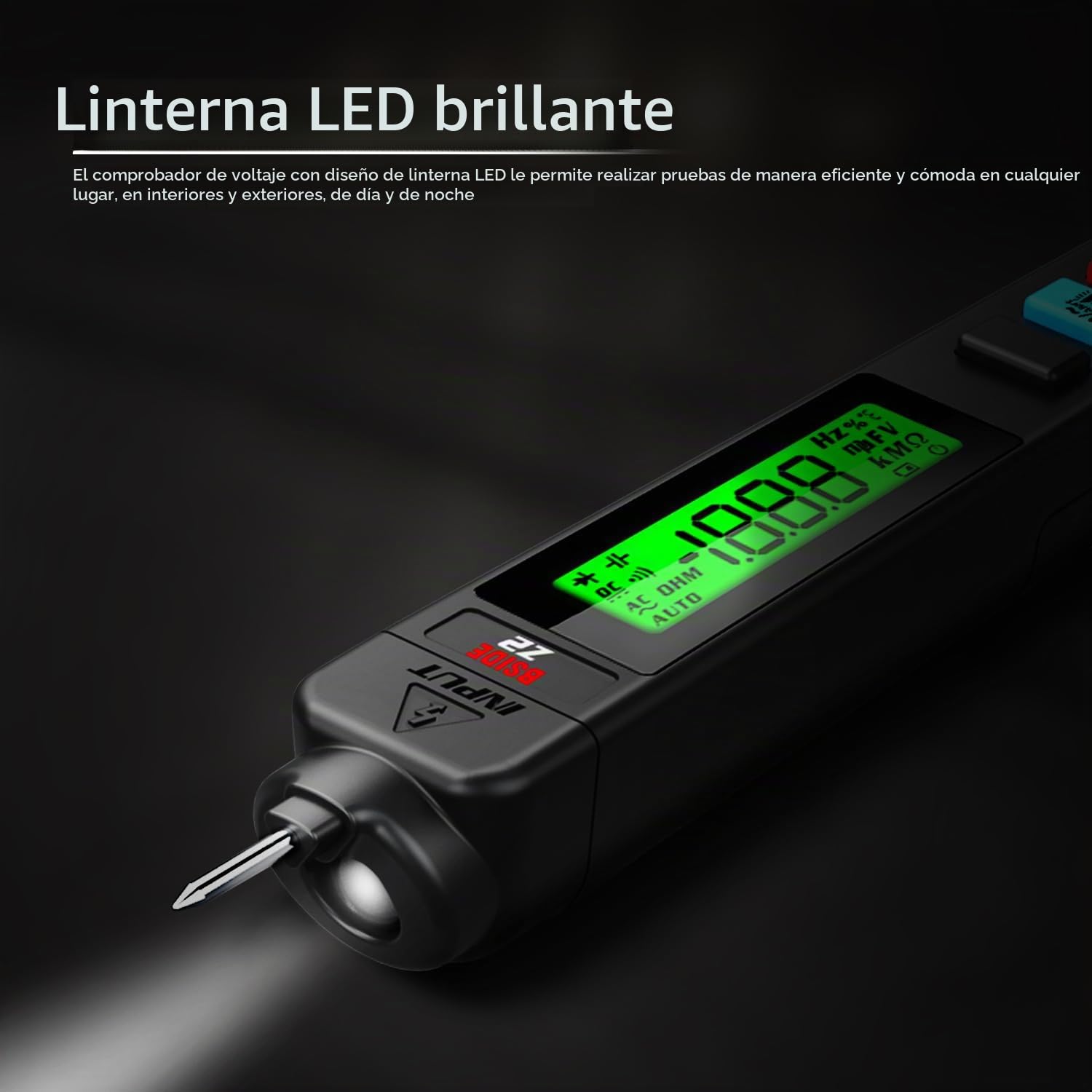 BSIDE Z2 Detector de Electricidad Sin Contacto Bolígrafo Probador de Voltaje AC 12-300V con Zumbador y Alarma Visual Medidor de Fugas Electricas Unipolar con Linterna y Batería para Casa