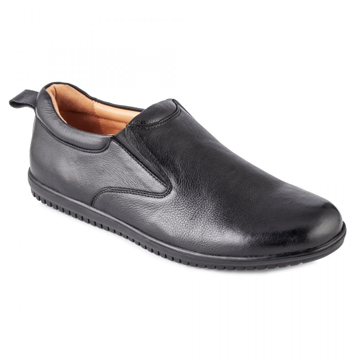tzaro Pure Leather Anti-Skid Black Men's Formal Slipon Shoe – Ibex, PANRUN101-picture-22