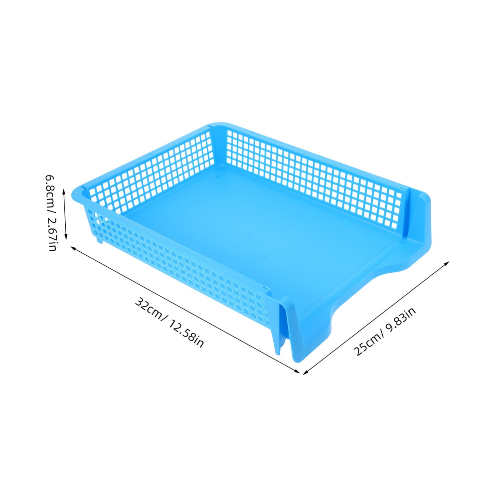 Homoyoyo Set da 3 Vaschette Portadocumenti Impilabili in Plastica Blu, Organizer Multifunzionale per Ufficio e Aula Design Minimale e Funzionalità Versatile