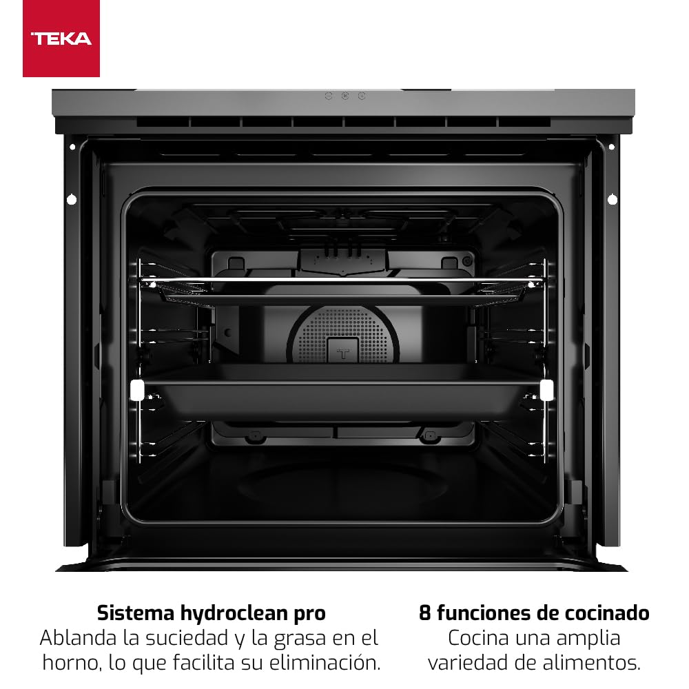 TEKA HLB 84-G1 P BM Four pyrolytique 70 l, 8 fonctions de cuisson, système de nettoyage Hydroclean Pro, design Infinity G, fonction SurroundTemp, système Soft Close, 2 verres, noir mat