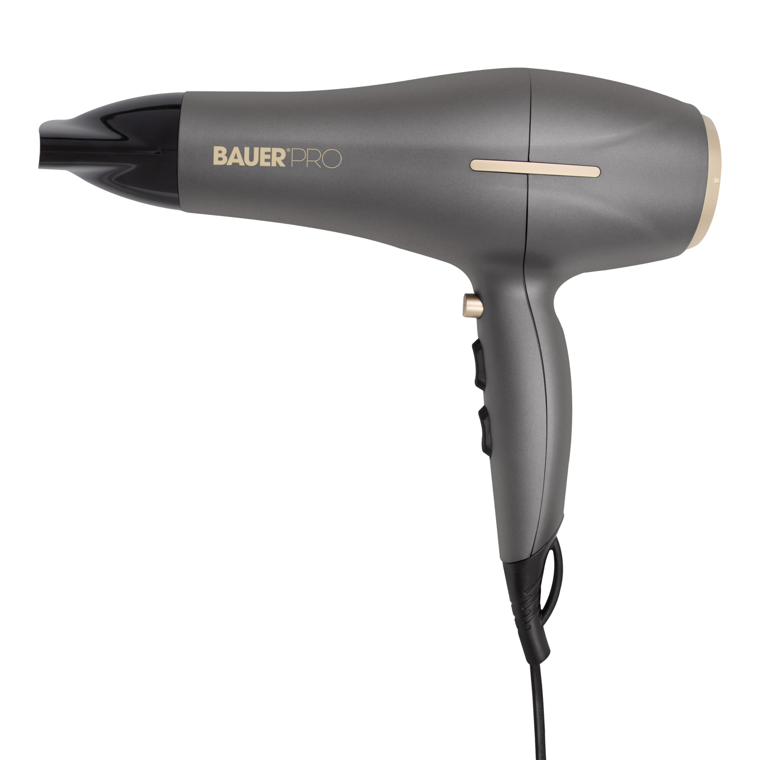 Bauer Professional 39809 TourmaPro 2200W Hair Dryer/Smooth and Shine Fast Drying Ionic Conditioning/Includes Concentrator/Grey & Gold