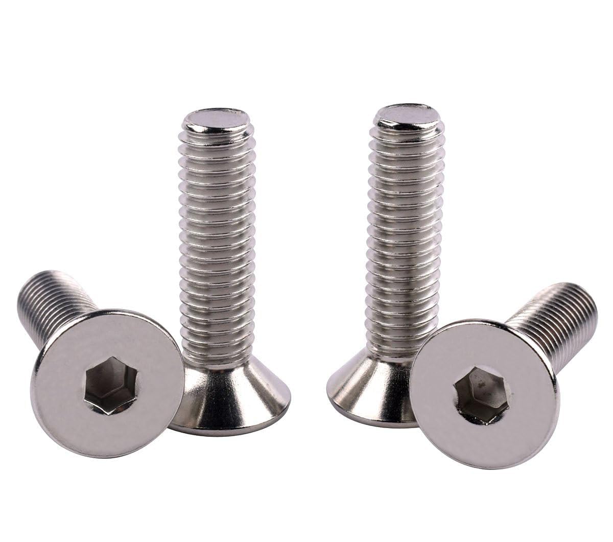 KOSJETHAS M4 x 30mm Flat Head Socket Cap Countersunk Screws DIN7991 Bolts, 304 Stainless Steel 18-8, Allen Hex Drive,Fully Thread, Quantity 50