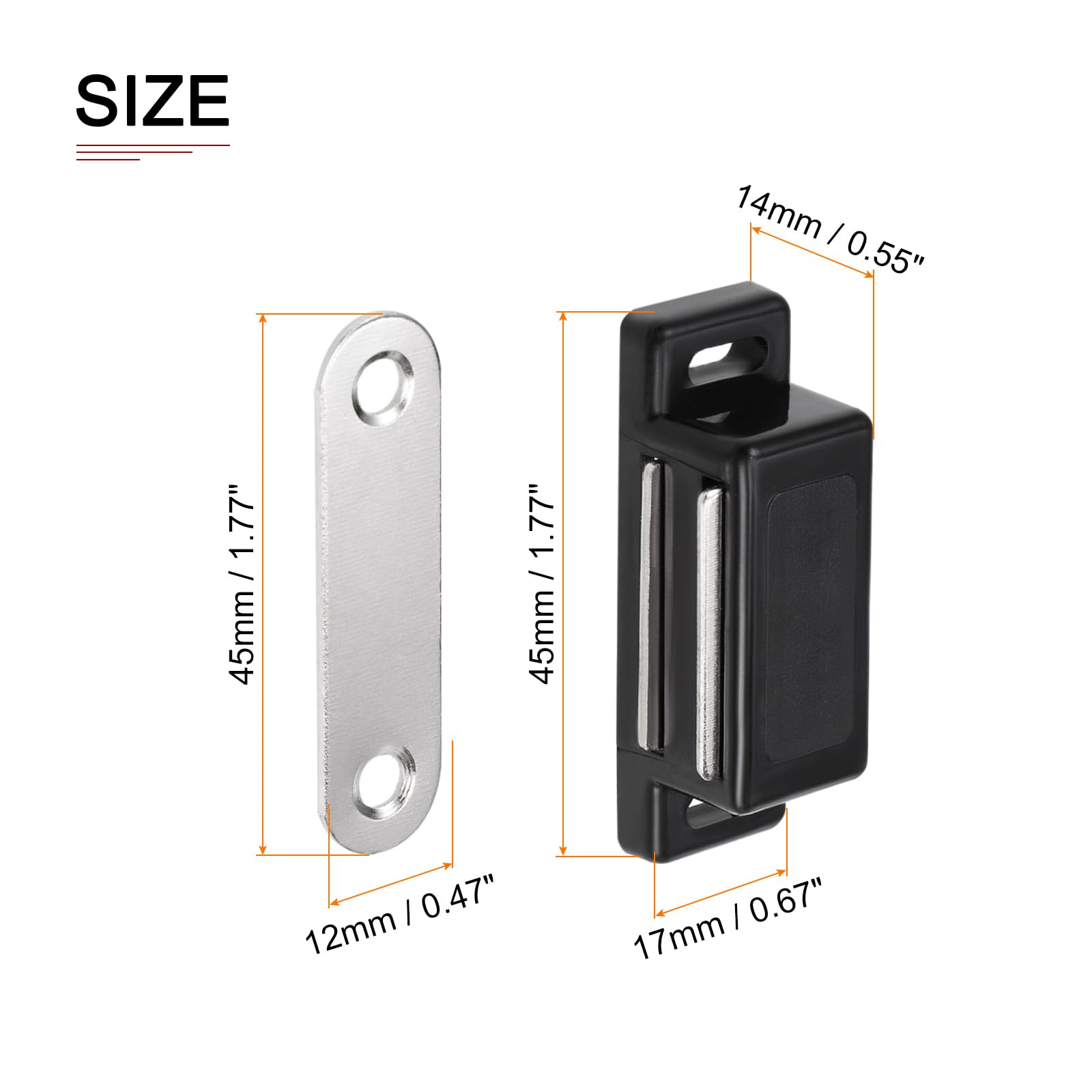 DTGN 45x17mm(LxW) Magnetic Touch Latch, 10 Pack, Good for Kitchen Cupboard Drawer Furniture - Image 2