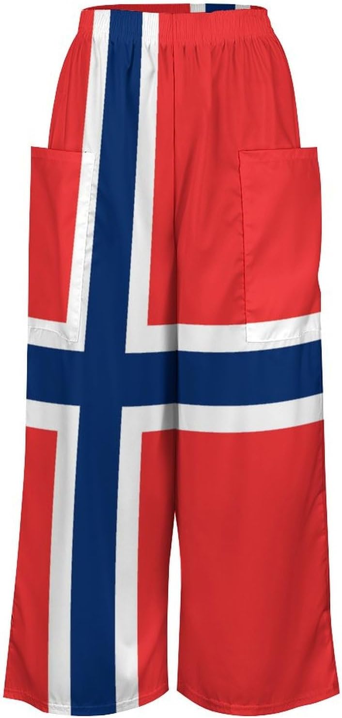 Loose Fit Casual Flag of Norway Pants for Women Comfy Style