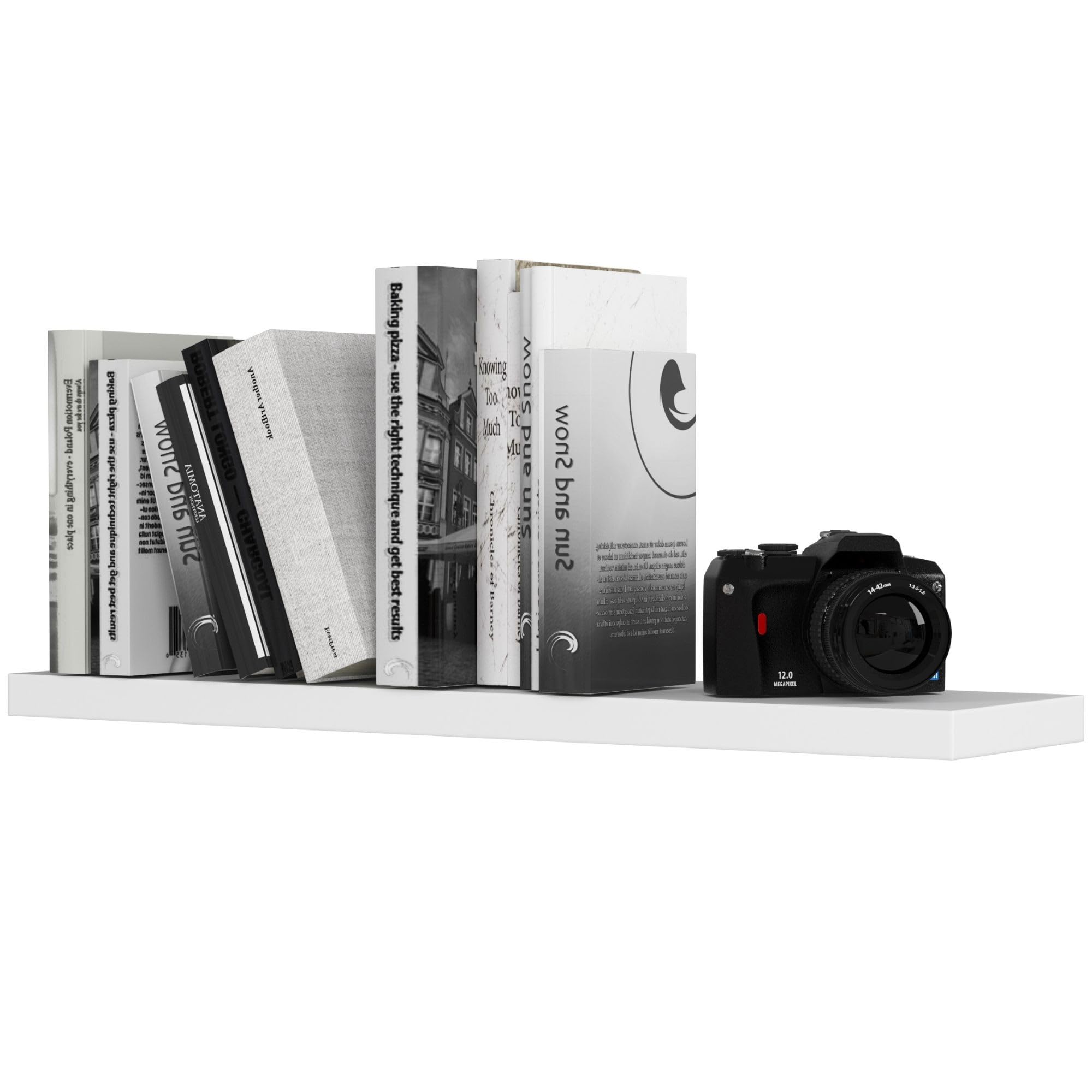 AKORD Estante PS4 Blanco 80 cm, Color Blanco Mate, 1 Estante 80x20x3,2 cm