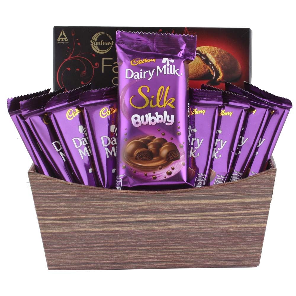Astonished Retail Dairy Milk Chocolate Gift Hamper | Chocolate Gift Hamper with Basket | Chocolate Gift Hamper for Holi, Rakhi, Christmas, Birthday, Anniversary, Diwali, 1
