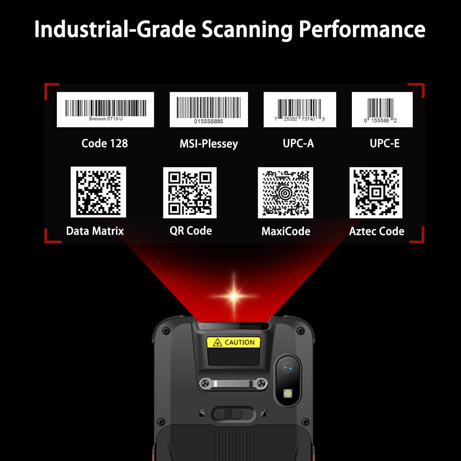Android Barcode Scanner, Android 13 Handheld PDA, 4GB+64GB, 1D/2D/QR Rugged PDA, 2/3/4G Wi-Fi 5/BT 5.0, 4 in Touch Screen Handheld Data Terminal for Inventory Warehouse & Logistics (Black, L4)