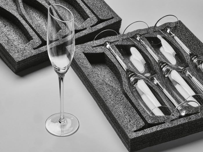 Bjorn SVÄVA Gläser-Set 24-teilig – Design Service aus bleifreiem Kristallglas für Wasser, Wein & Sekt – Modernes Tisch- und Geschirrset