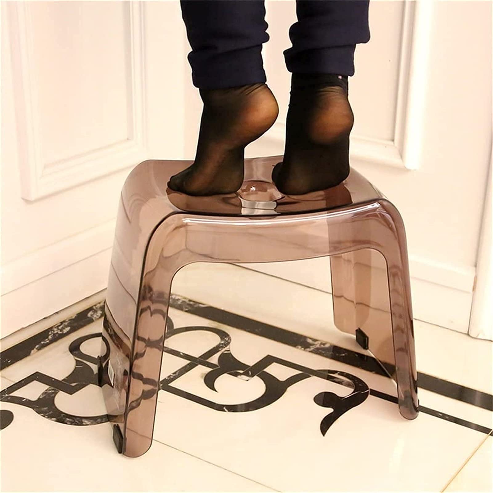 Banco De Ducha Acolchado con Asiento De Transferencia, Taburete De Ducha, Taburete para Lavar Los Pies, Taburetes De Baño Transparentes De Moda, Silla De Baño, Banco De (Transparente