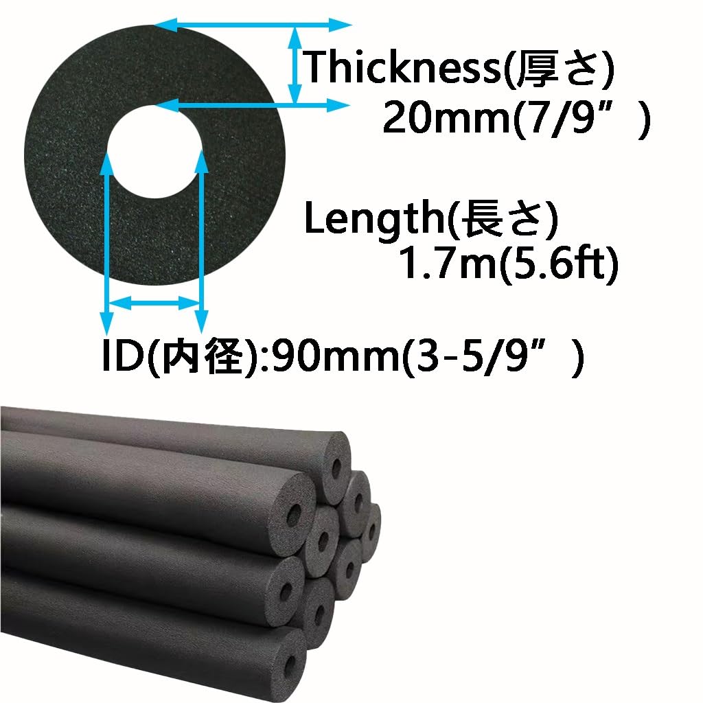 Guaina Isolante per Tubi, Schiuma A Celle Chiuse, Rivestimenti Isolanti in Gomma Flessibile, per Tubi dell'Acqua Calda E Fredda, Coperture Isolanti per Tubi Resistenti All'Olio Solare, Facili da