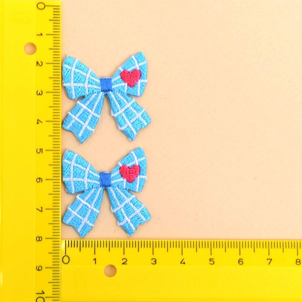 Colorful Explore Iron on Embroidered Patch Check Ribbon (Set of 2) n6625900