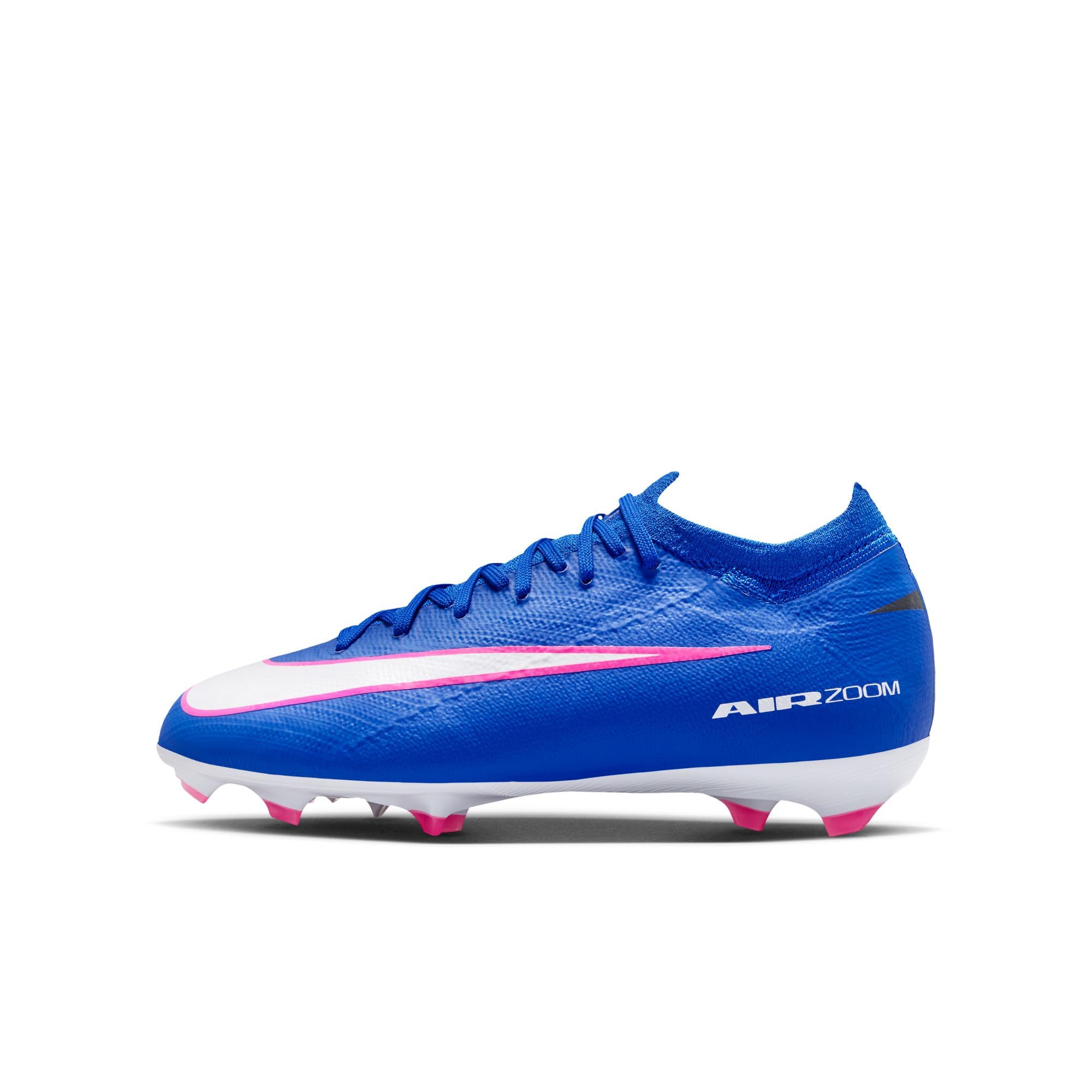 Nike Jr Zm Vapor 16 Pro FG, zapatillas de fútbol para césped natural en color azul y blanco 8