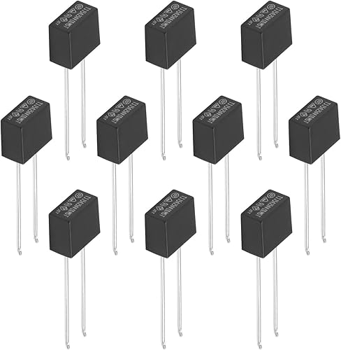 Heyiarbeit 20pcs DIP montado en miniatura cuadrado lento golpe micro fusible 3.15A 250V negro