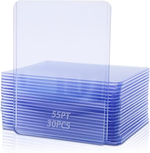 30 cargadores superiores para tarjetas, fundas rígidas de 55 puntos, cargador superior transparente, protectores de tarjetas de béisbol para