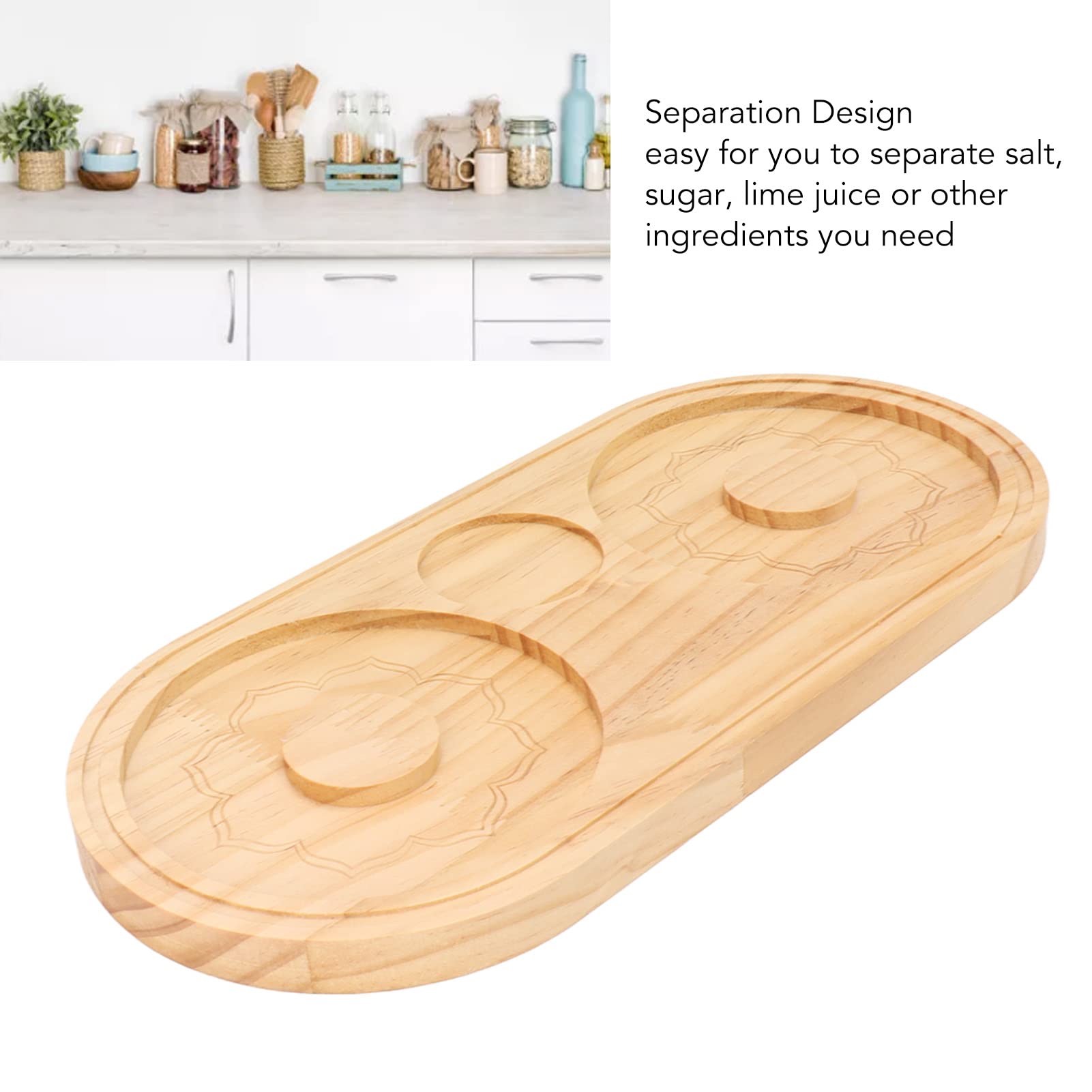 Margarita Salt Rimmer Set, Salt Rimmer for Cocktails Salt and Sugar Rimmer Cocktail Rimmer Tray Bar Glass Rimmer Wood Sugar Salt Box (A)