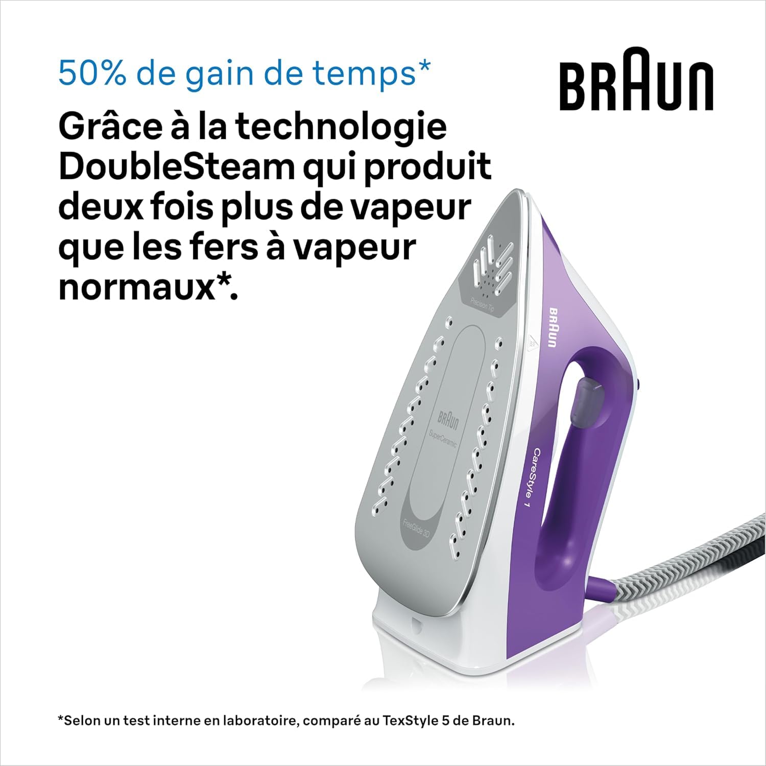 Braun CareStyle 1 IS1014VI, Centrale Vapeur, Débit de Vapeur 120 g/min, Coup de Vapeur 360 g/min, Semelle SuperCeramic FreeGlide 3D, Réservoir de 1,5 l, 2200W, 6 bar [Classe énergétique A+]